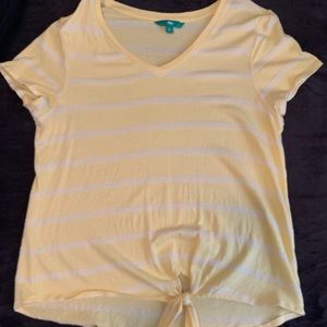 Pale yellow and white striped top, Dip brand.